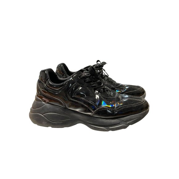 Women Black Patent Chunky Sneakers By Lucky Step Size 9 M - Picture 2 of 16